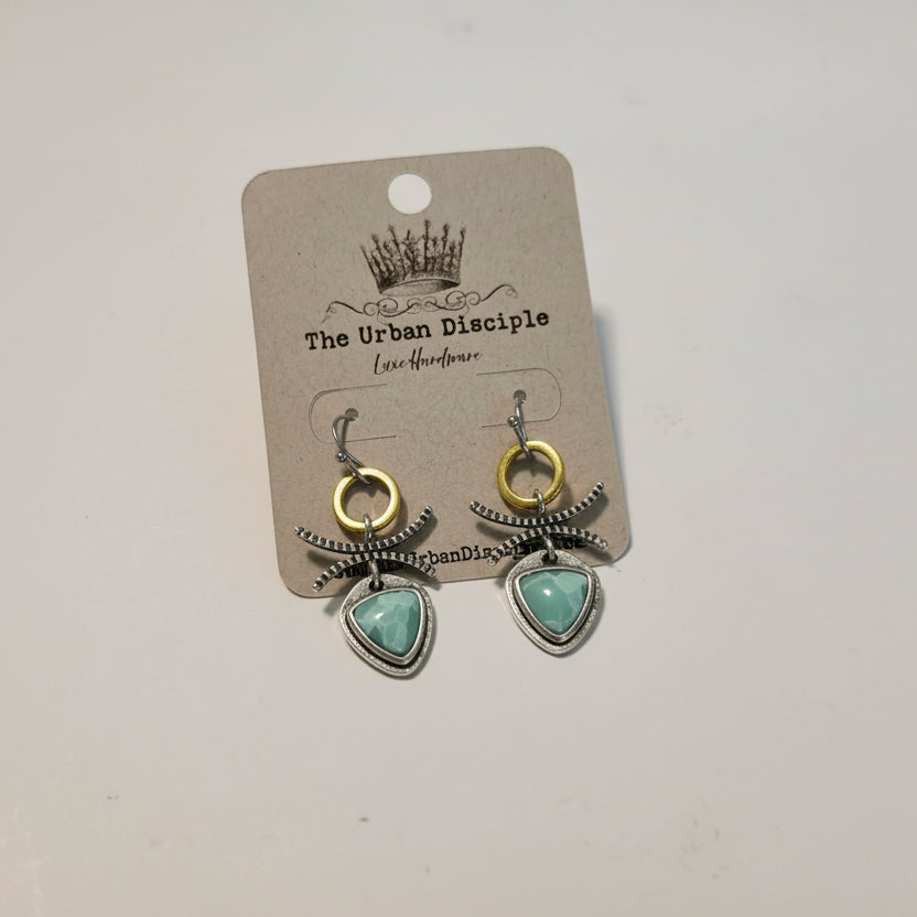 Mixed Metals w/Turquoise Dangles