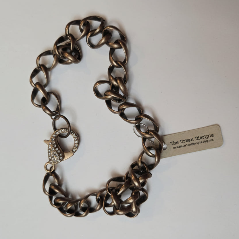 18" Lg Copper Link w/Sparkly Clasp