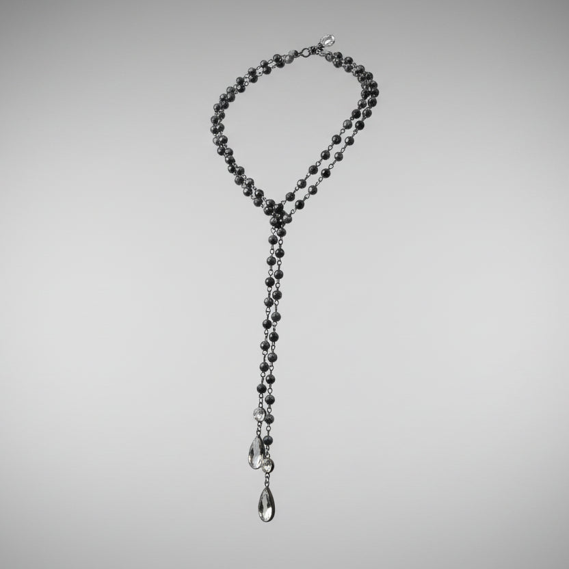 Labradorite Beaded Y Necklace
