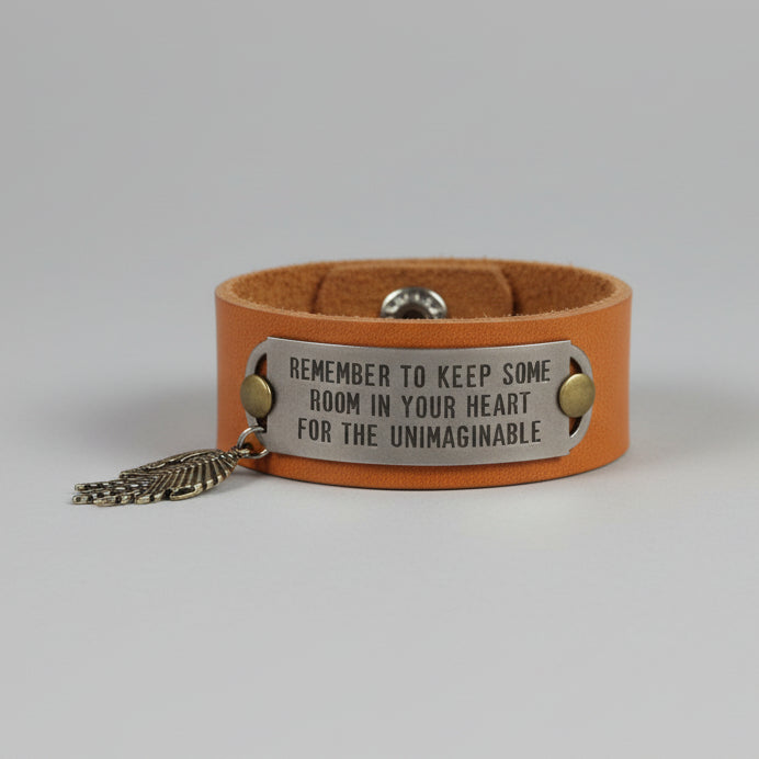 Leather Cuff w/Wing Dangle