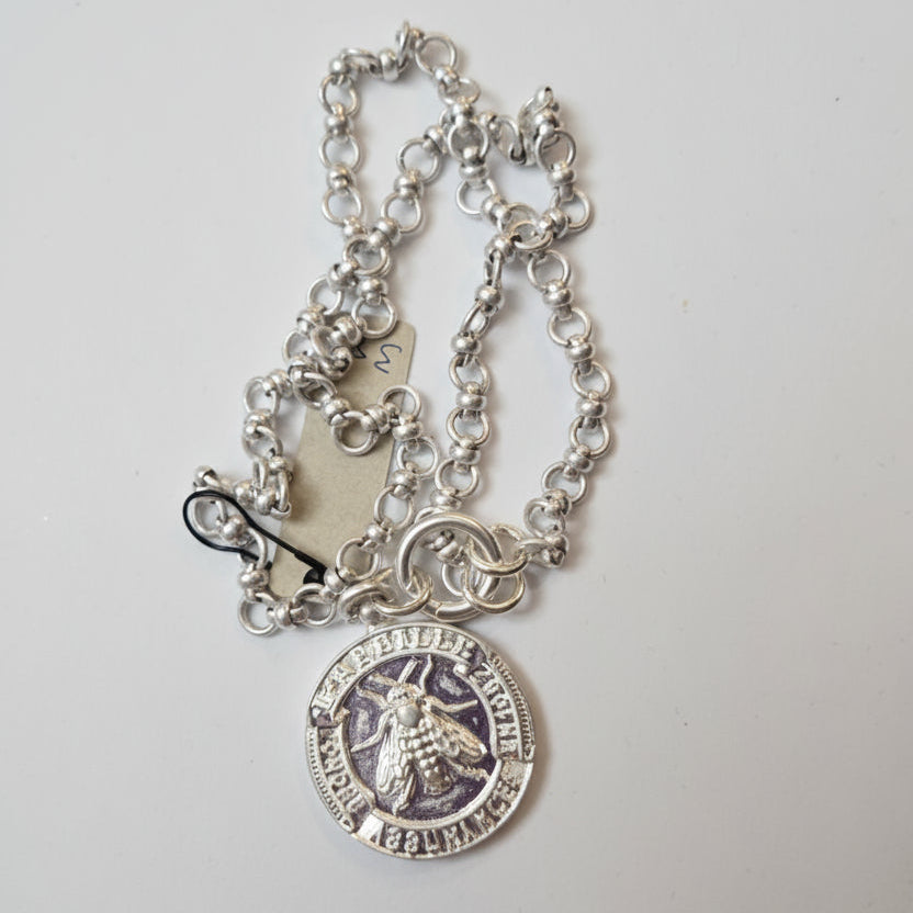 Silv Bee Coin Necklace