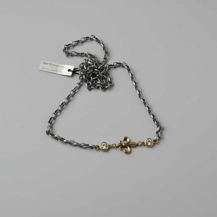 Silver Necklace w/Gold Connectors