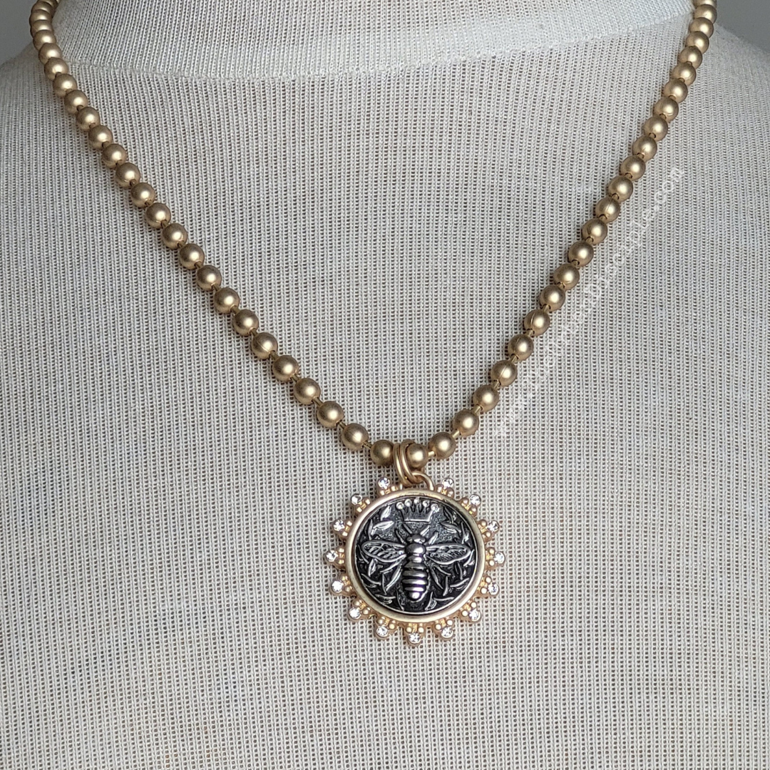 Queen Bee Pendant on Ball Chain