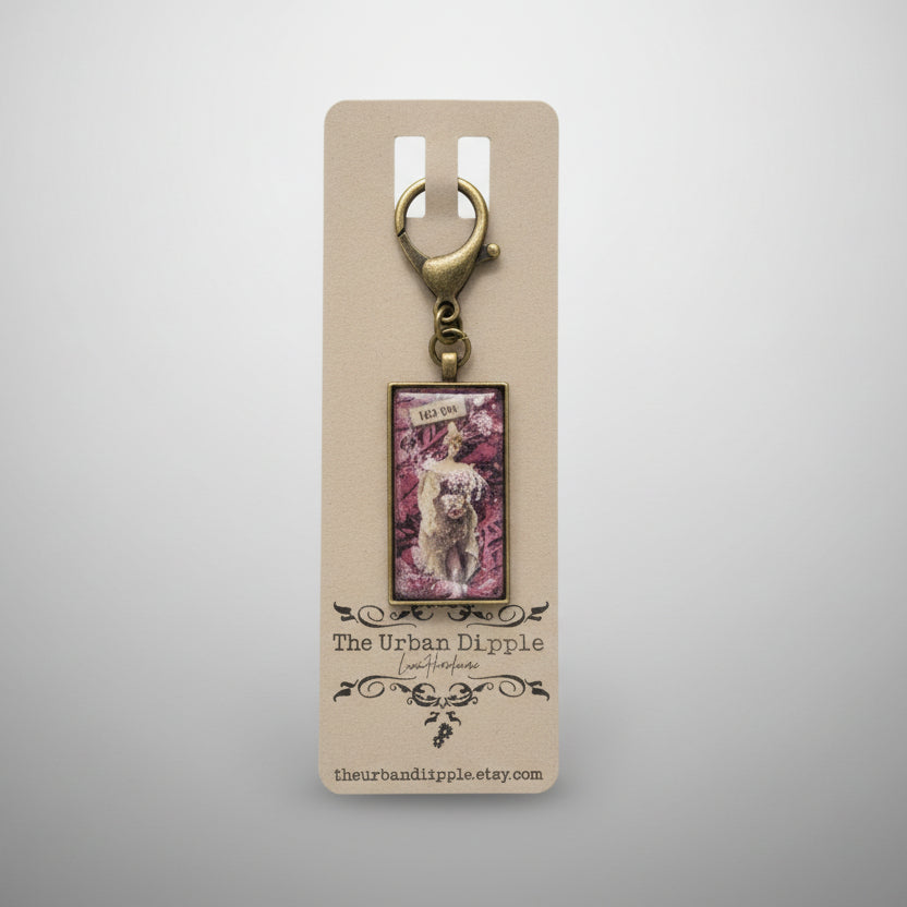 Pink Vintage Lady Bag Charm