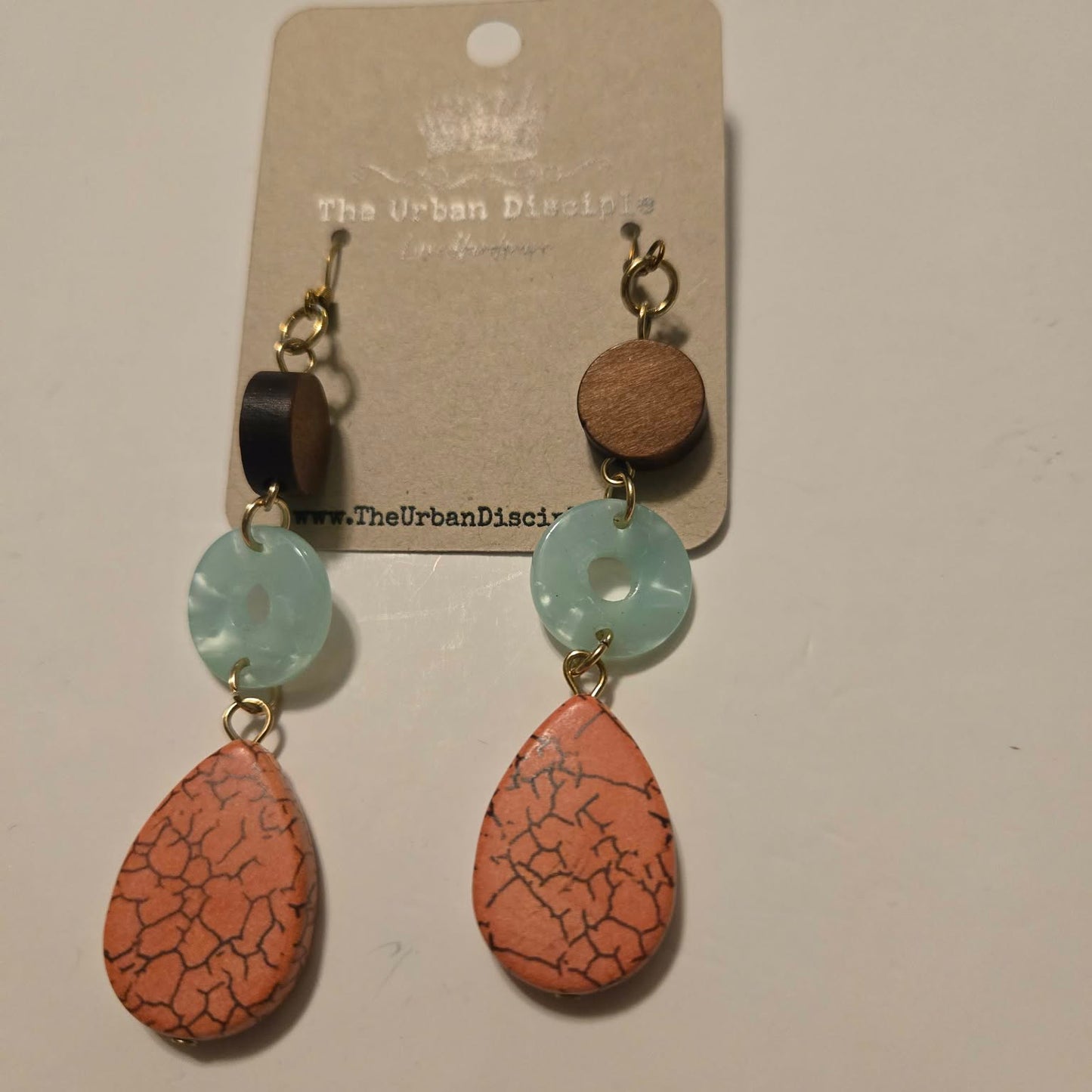 CoralnTurquoiseDropEarrings