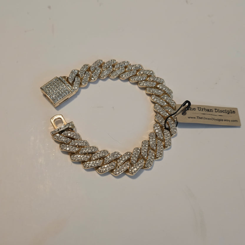 RhinestoneCurbChainBracelet