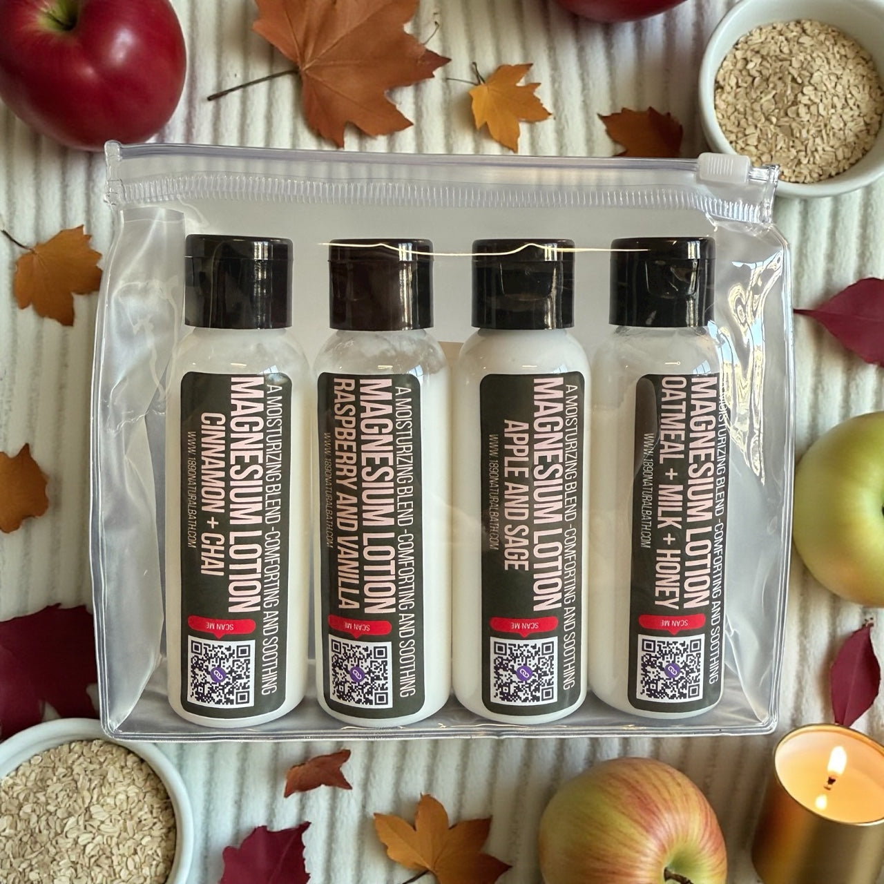 “Mini Magnesium Body Lotions" - Cozy Season {Peppermint Marshmallow, Apple Sage, Oatmeal Honey, Cinnamon Chai}