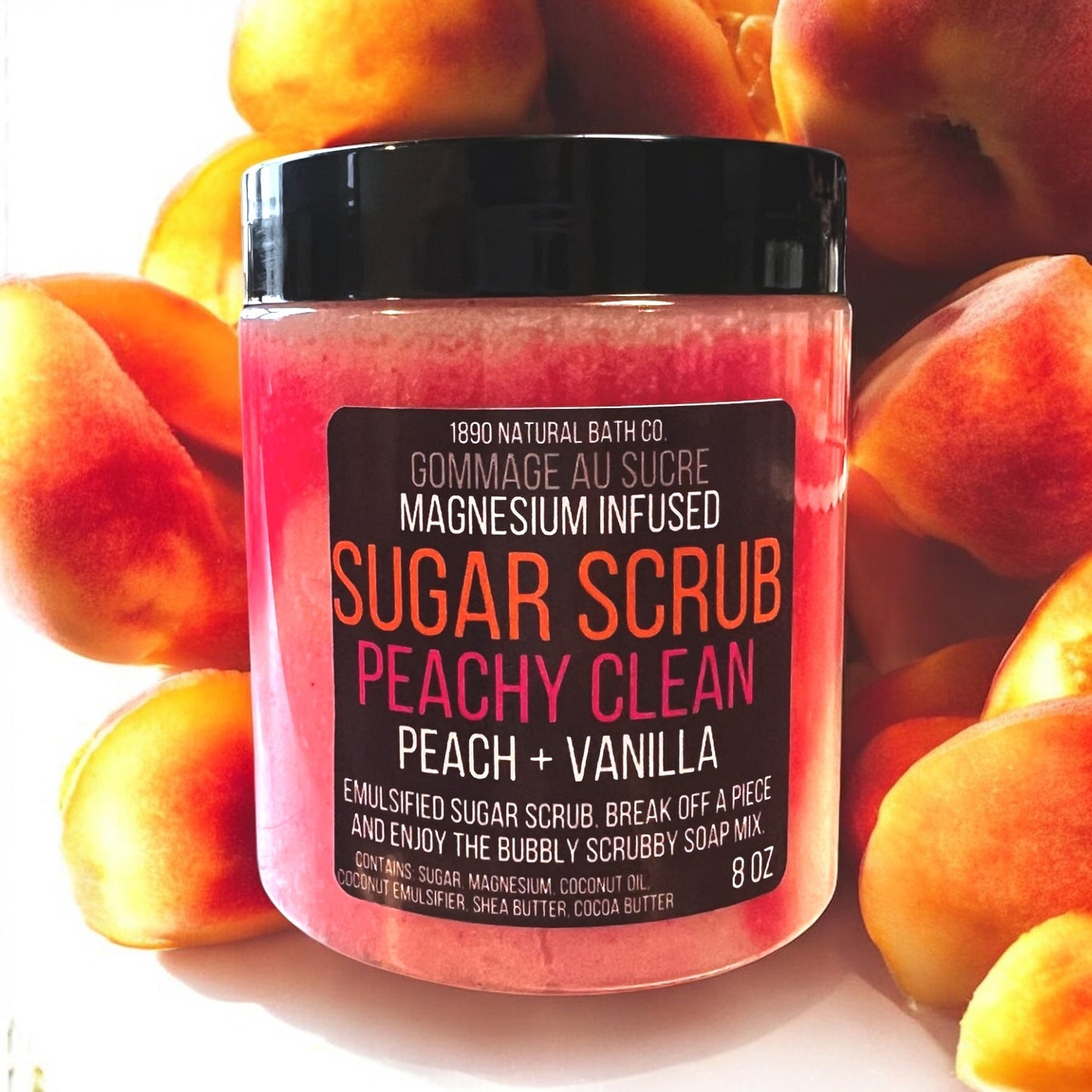 Peachy Clean Sugar Scrub (Peaches + Vanilla)