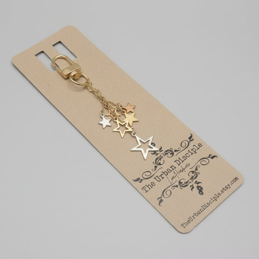 Mixed Metals Stars Bag Charm
