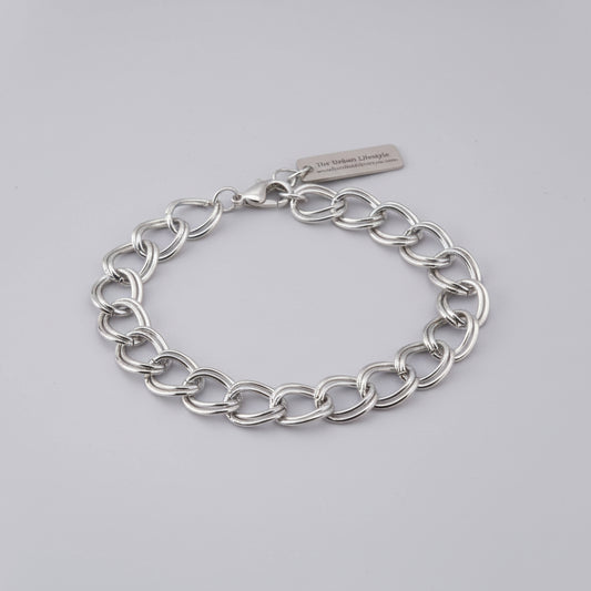 Large Dbl Link Silver Choker