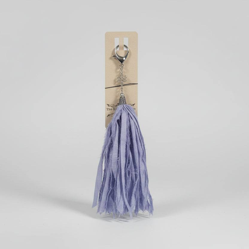 Silver w/Lavender Tassel Bag Charm