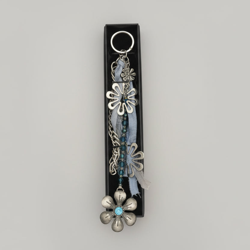 Blue Flower Bag Charm