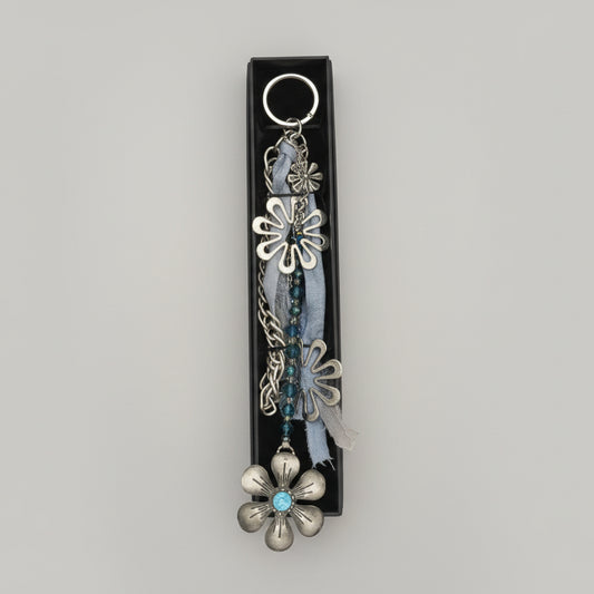 Blue Flower Bag Charm