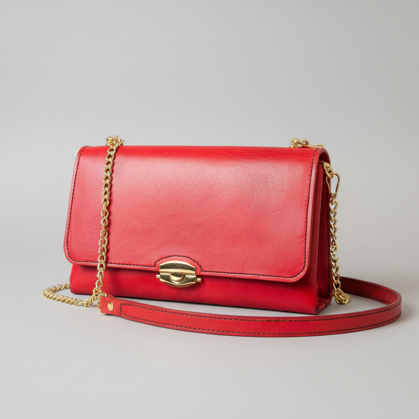 Red Purse w/Gold Hardware