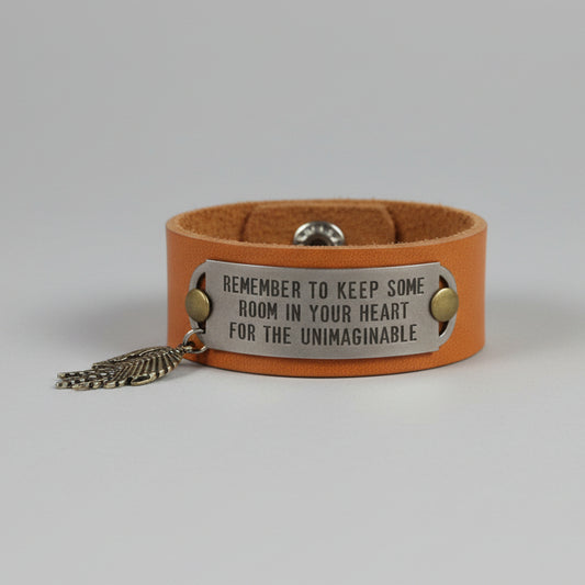 Leather Cuff w/Wing Dangle