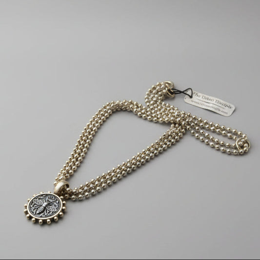 MatteGoldQueenBeeNecklace