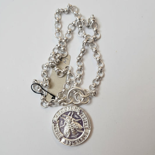 Silv Bee Coin Necklace
