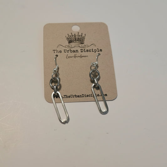 Silver Mixed Link Earrings