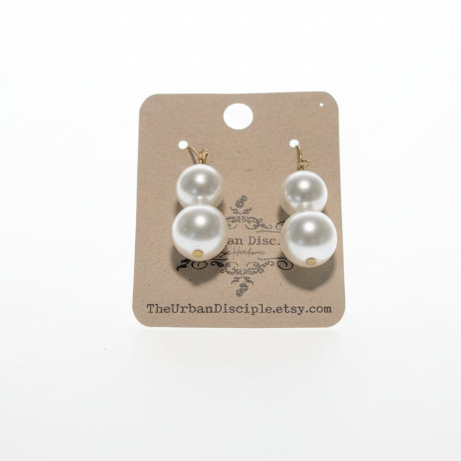 Dbl Pearl Drop Earrings