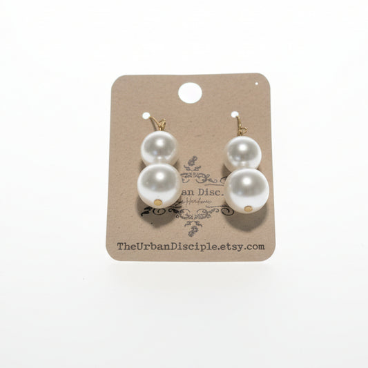 Dbl Pearl Drop Earrings