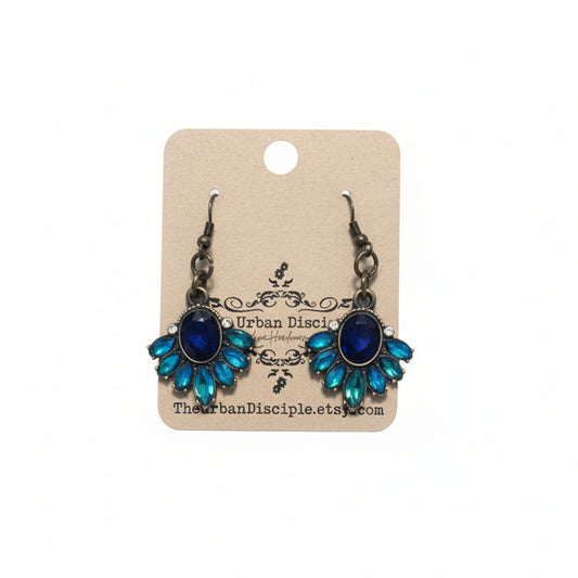 Blue Jewel Dangle Earrings