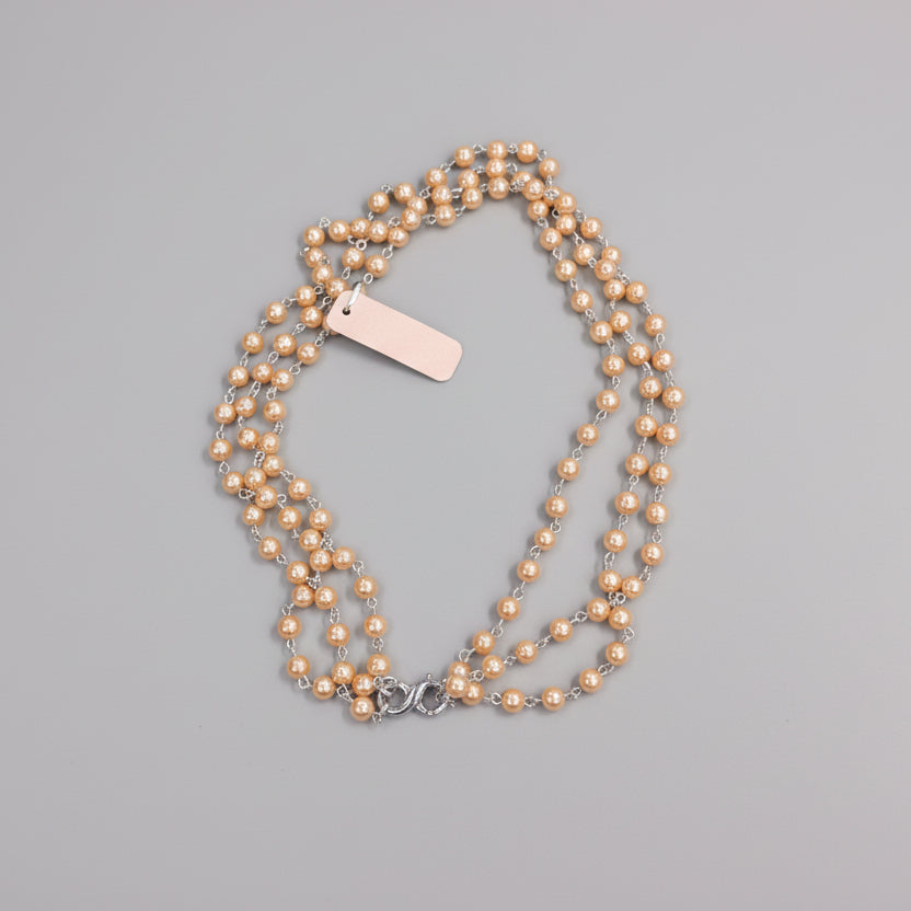 3 Strand Pearl Necklace w/S Clasp