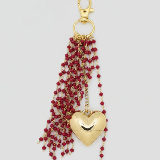 Red Beads & Glod Bag Charm