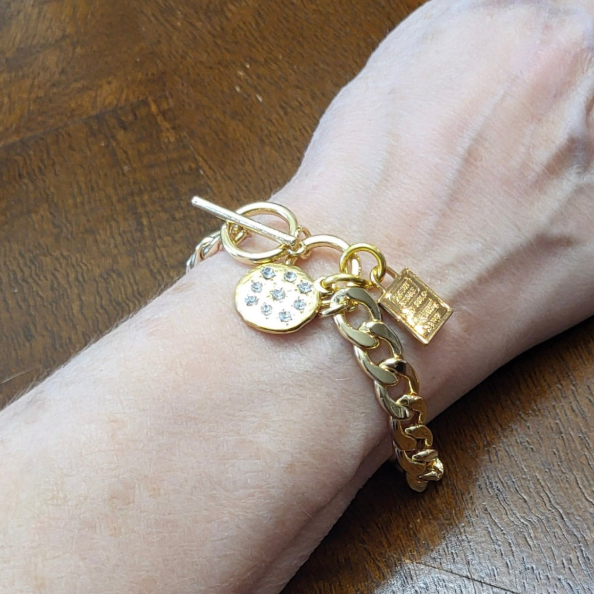 Gold Toggle w/ 2 Charms