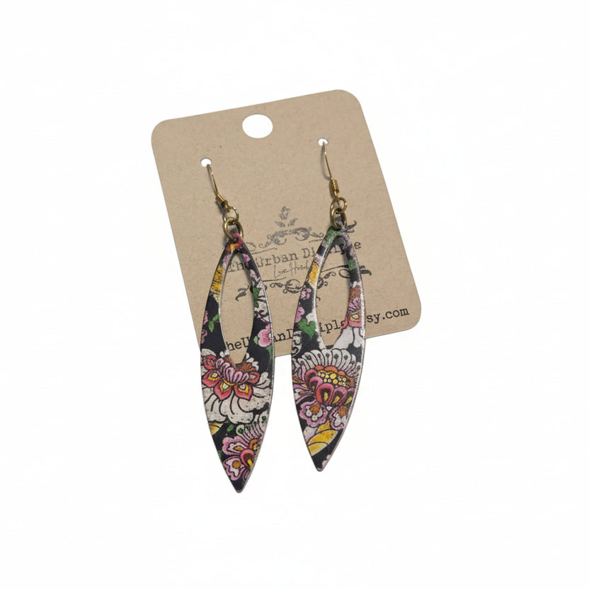 Printed Elliptical Earrings