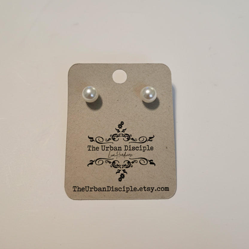 6mm Genuine Pearl Studs