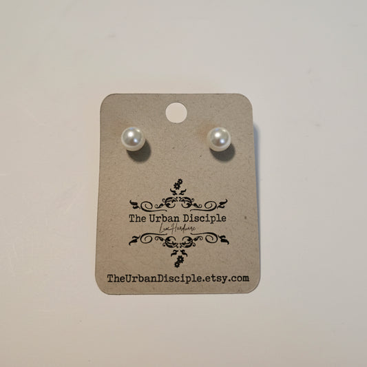 6mm Genuine Pearl Studs