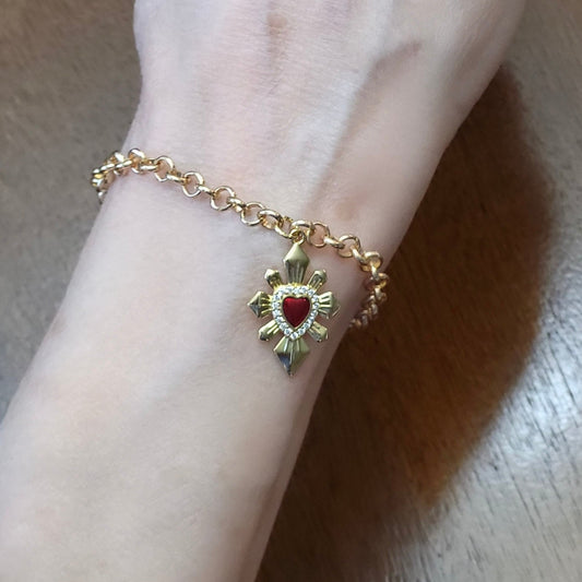 Gold Bracelet w/Heart Charm