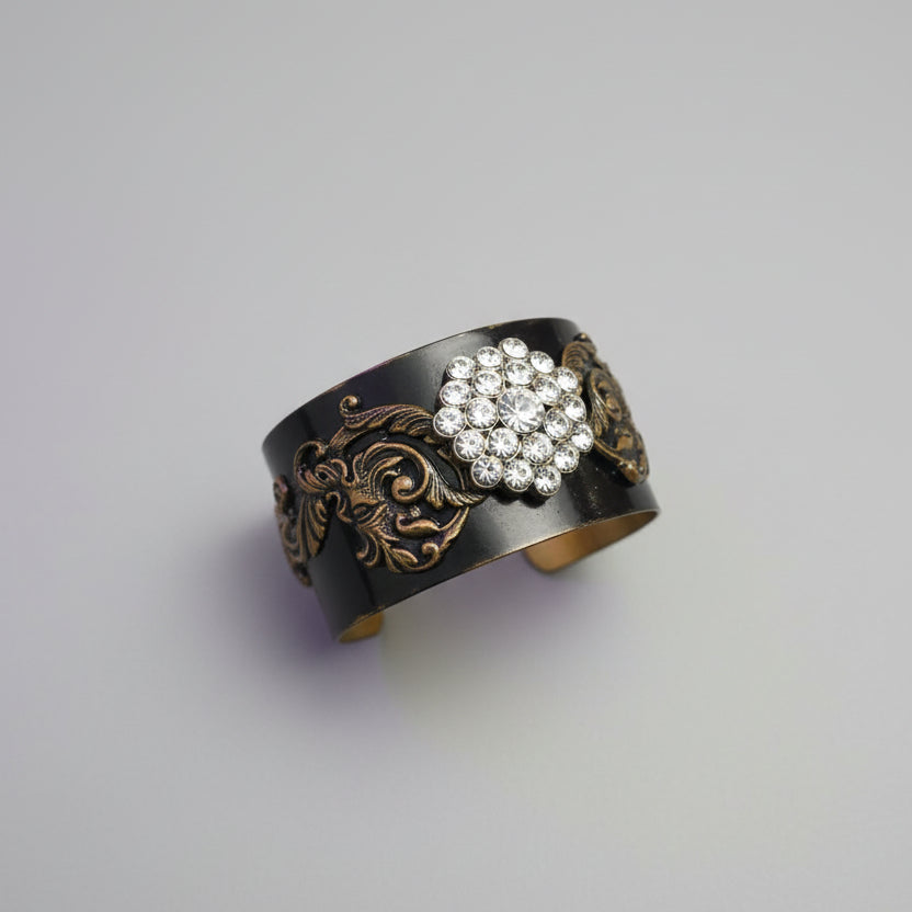 Rhinestone Button Cuff