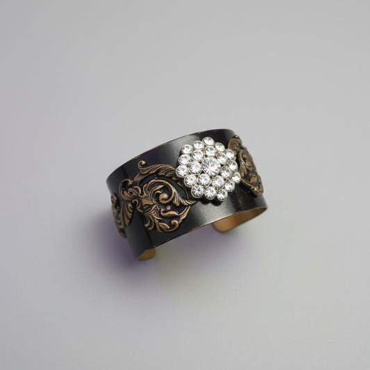 Rhinestone Button Cuff