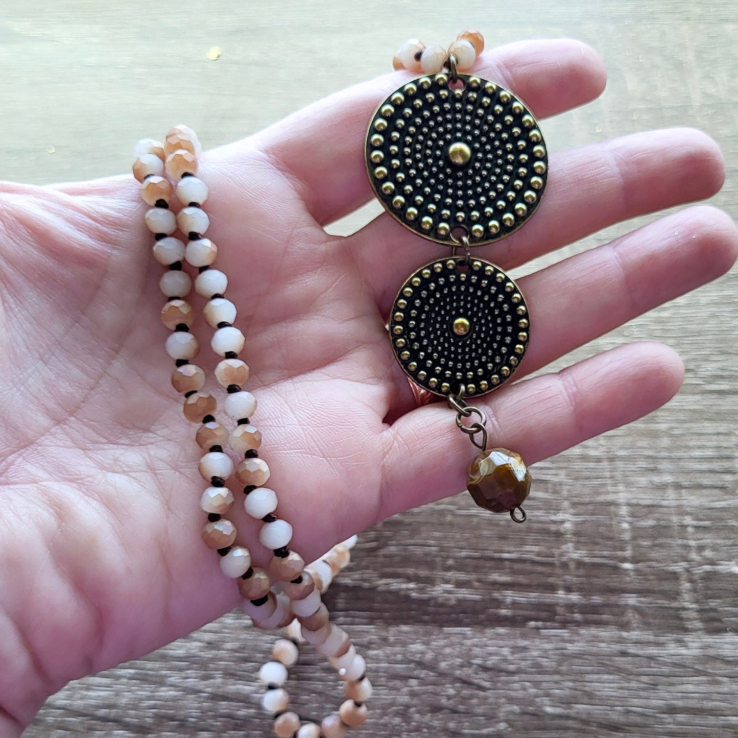 Hand Knotted Necklace w/ Mandalas