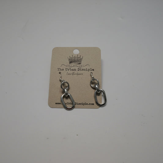 Silver Mixed Link Dangles