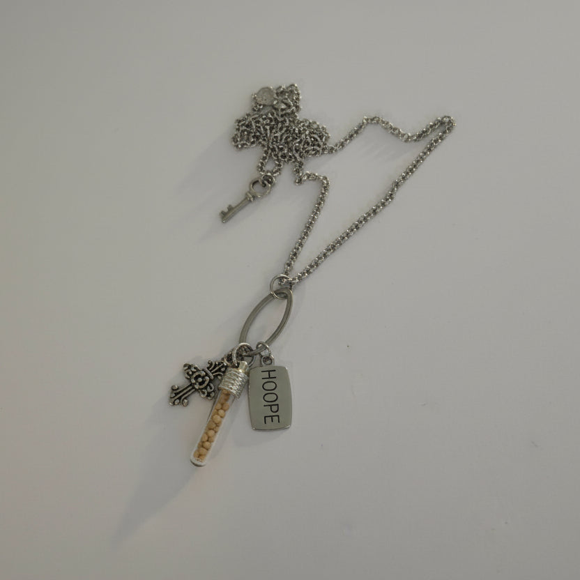 Mustard Seed Necklace on Silver Chain