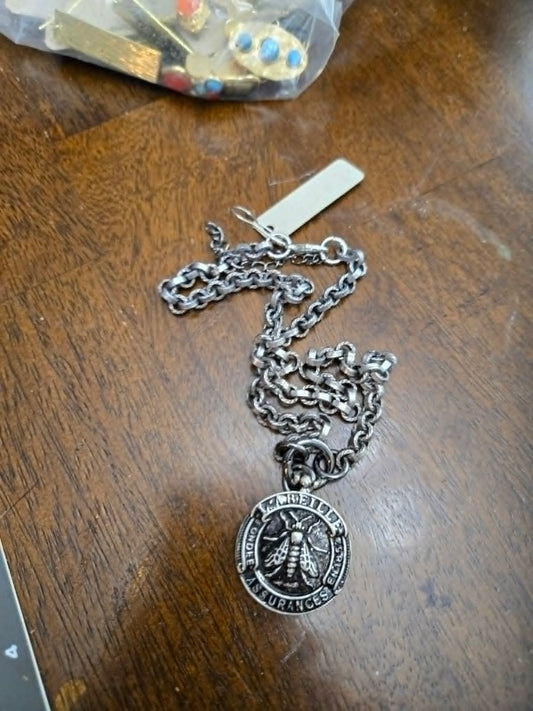 silver bee necklace