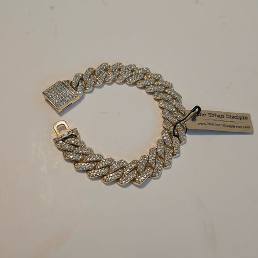 RhinestoneCurbChainBracelet