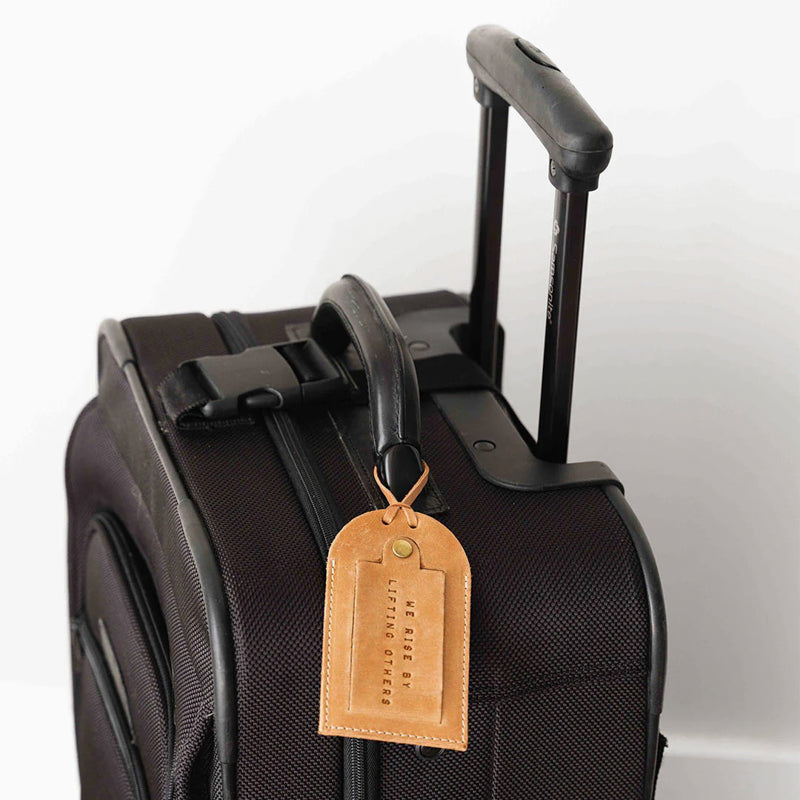 Leather Luggage Tag by Elevate on luggage