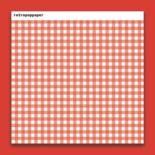 Red Gingham Scrapbook Paper