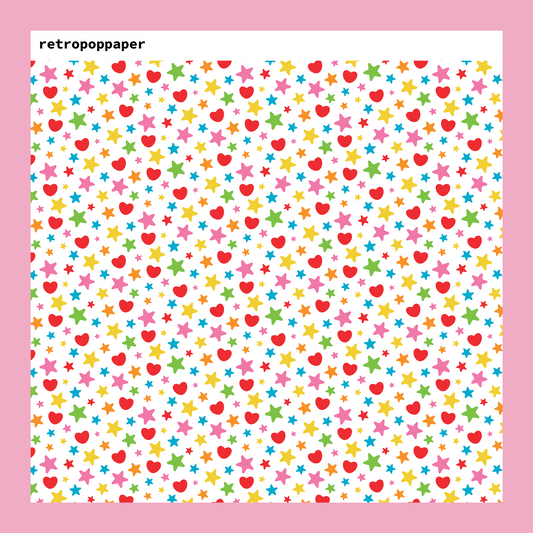 Stars & Hearts Scrapbook Paper