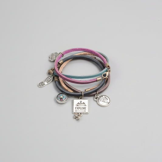 5 Strand Leather Camping Bracelet
