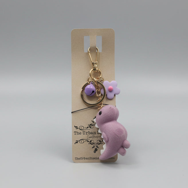 Purple Dinosaur Bag Charm