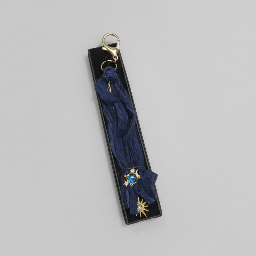 Blue Tassle w/Star, Planet Bag Charm