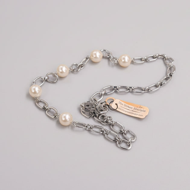 Silver Pearl Necklace