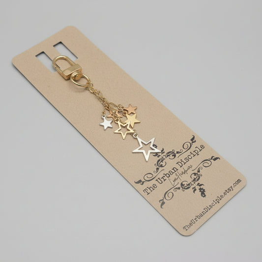 Mixed Metals Stars Bag Charm
