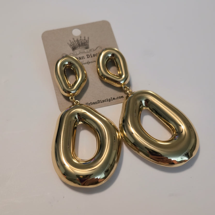 Gold Bubble Hoop Drops