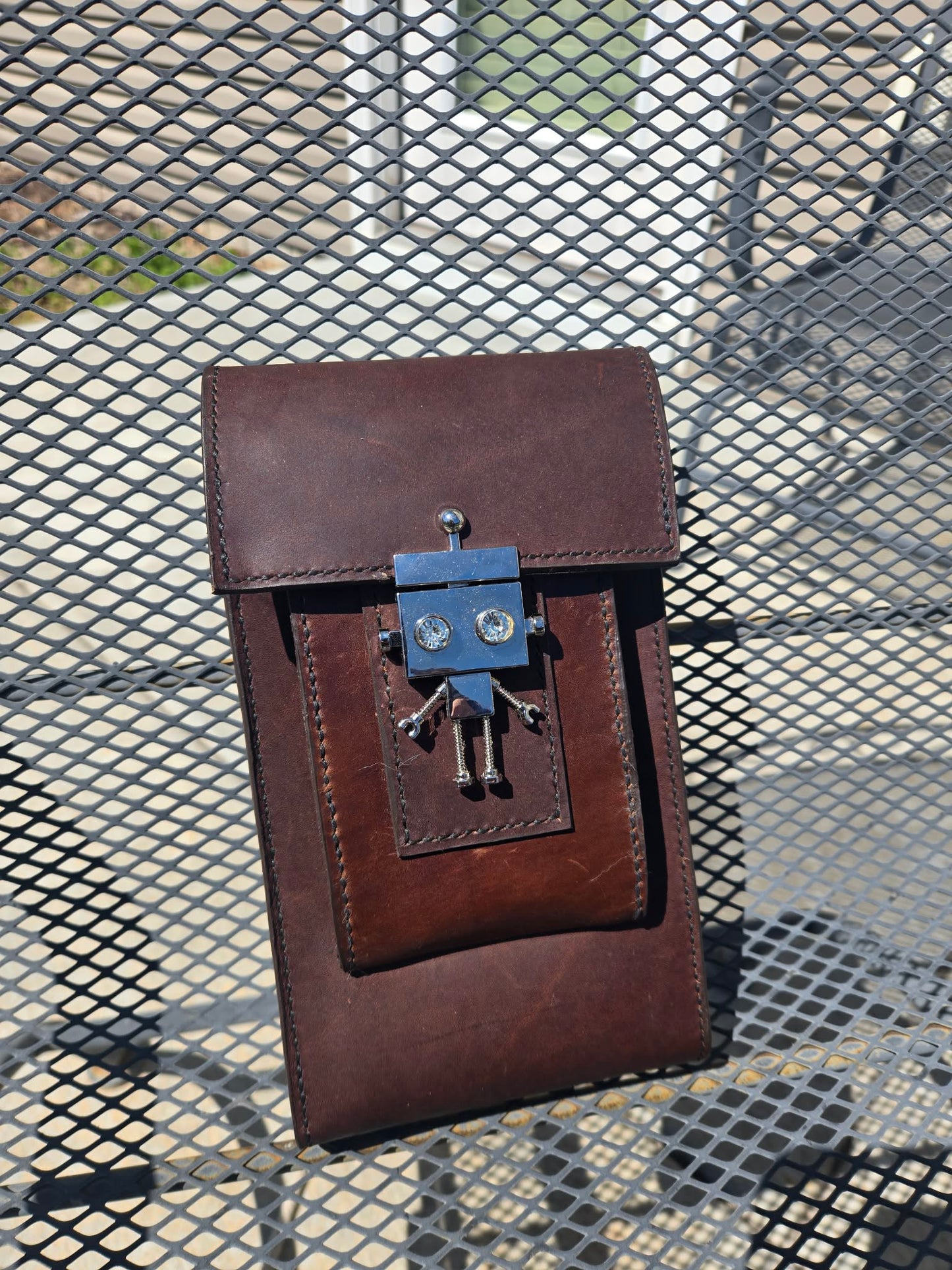 Brown Leather Crossbody Phone Bag