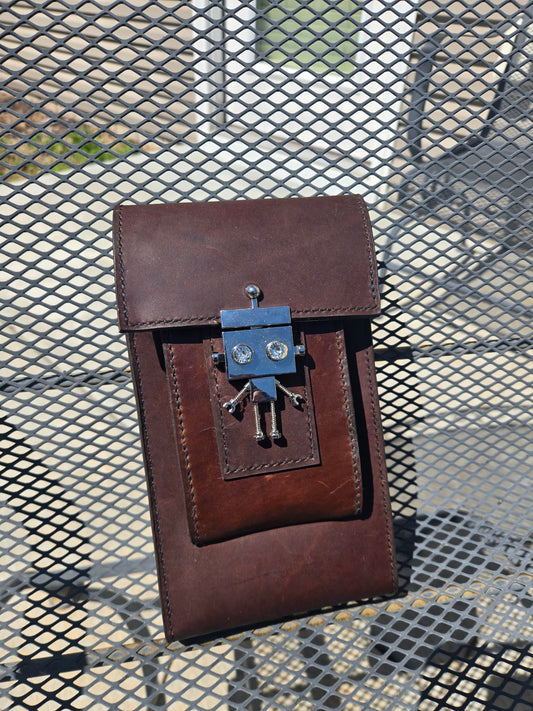 Brown Leather Crossbody Phone Bag